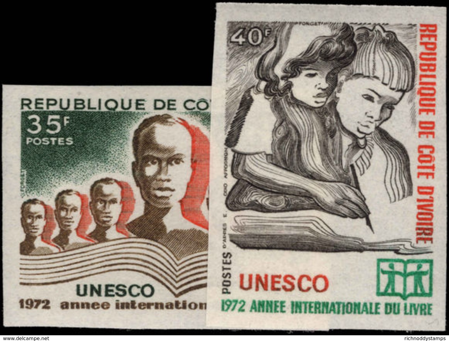 Ivory Coast 1972 Book Year Imperf Unmounted Mint. - Ivory Coast (1960-...)