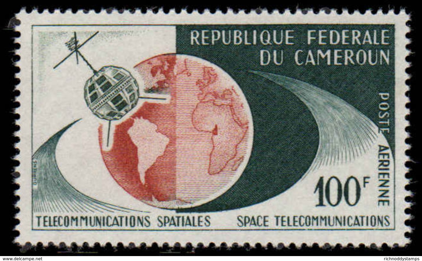 Cameroon 1963 Trans-Atlantic TV Satellite Link 100fr Air Unmounted Mint. - Cameroon (1960-...)