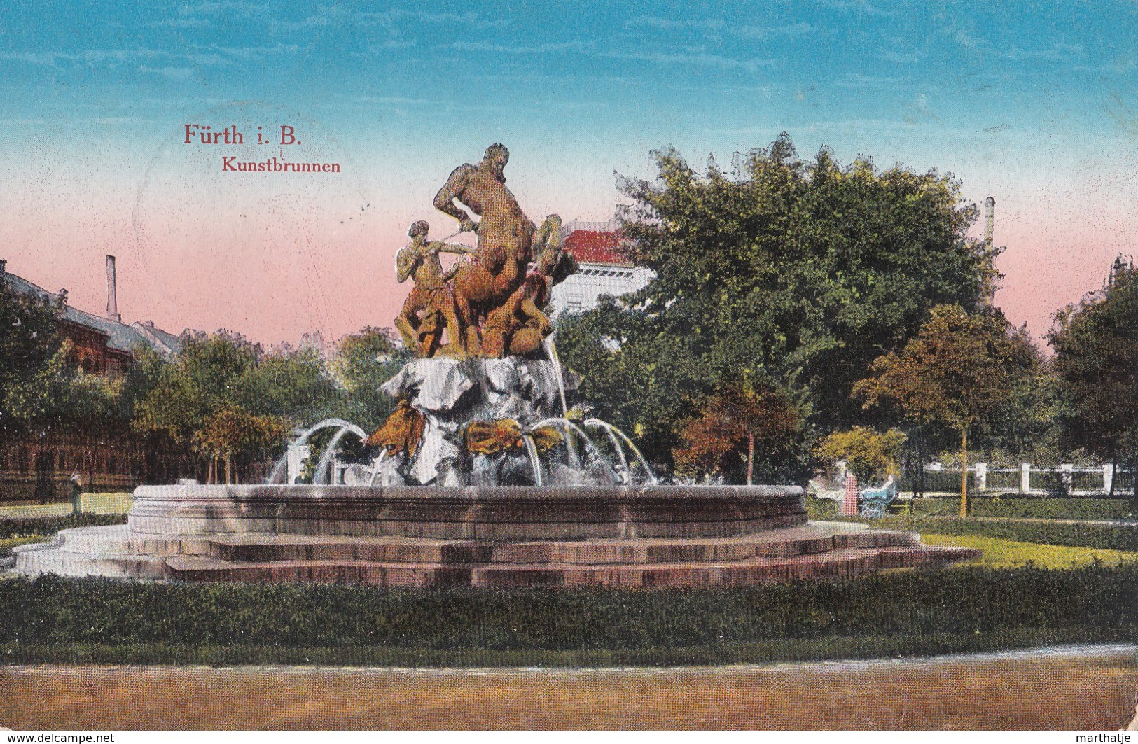 Fürth I.B. - Kunstbrunnen - Feldpostkarte ? - 1917 ! - Fuerth