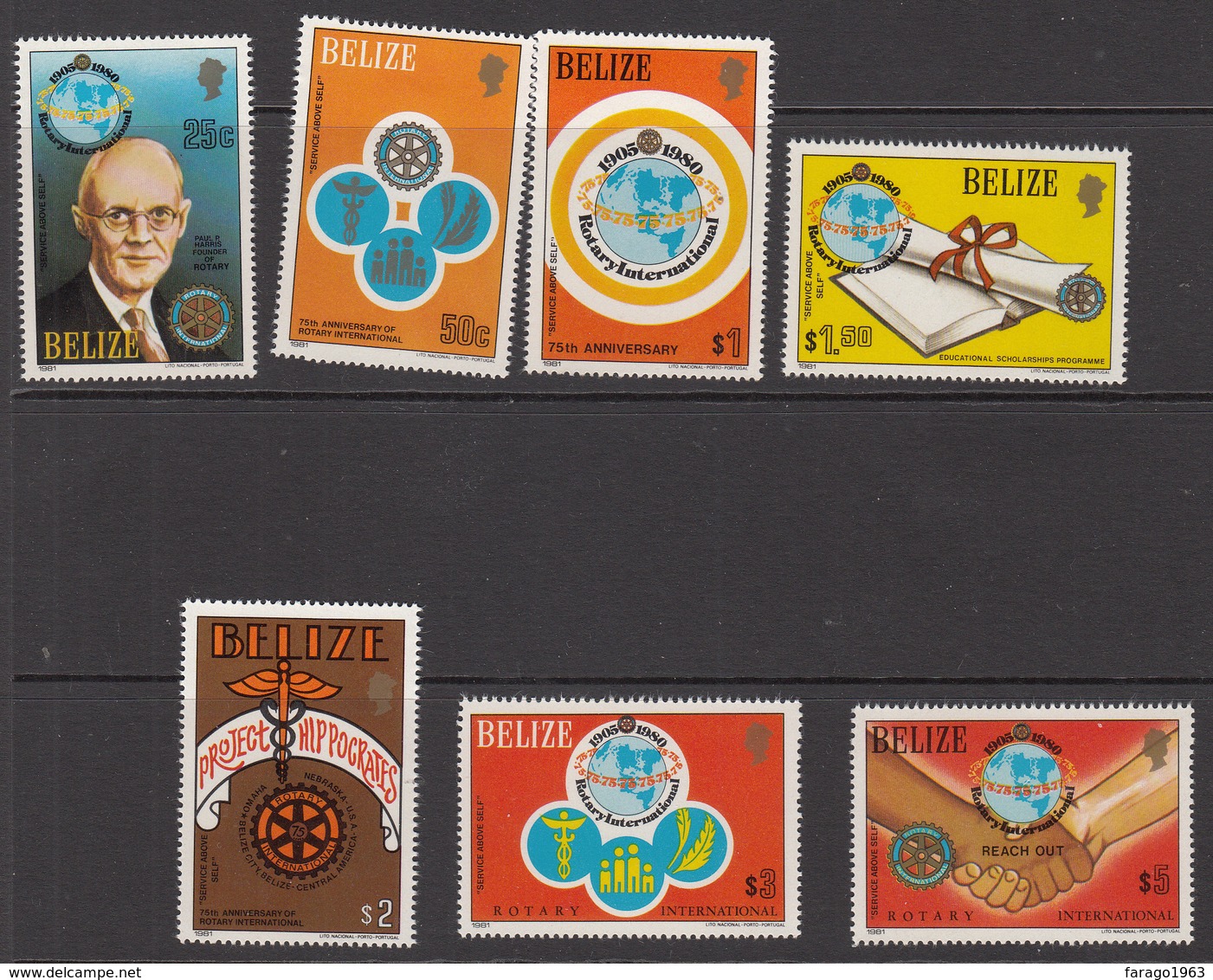 1981 Belize Rotary International Health  Complete Set Of 7   MNH - Belize (1973-...)