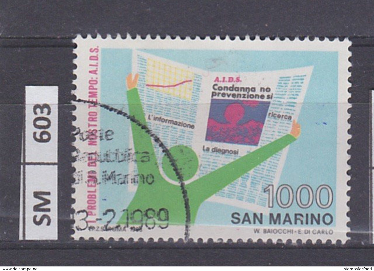 SAN MARINO  1988	Convegno Sull'AIDS  L. 1000 Usato - Usati