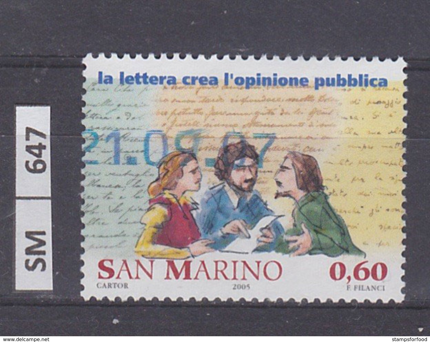 SAN MARINO      2005	Storia Della Posta  0,60 Usato - Used Stamps