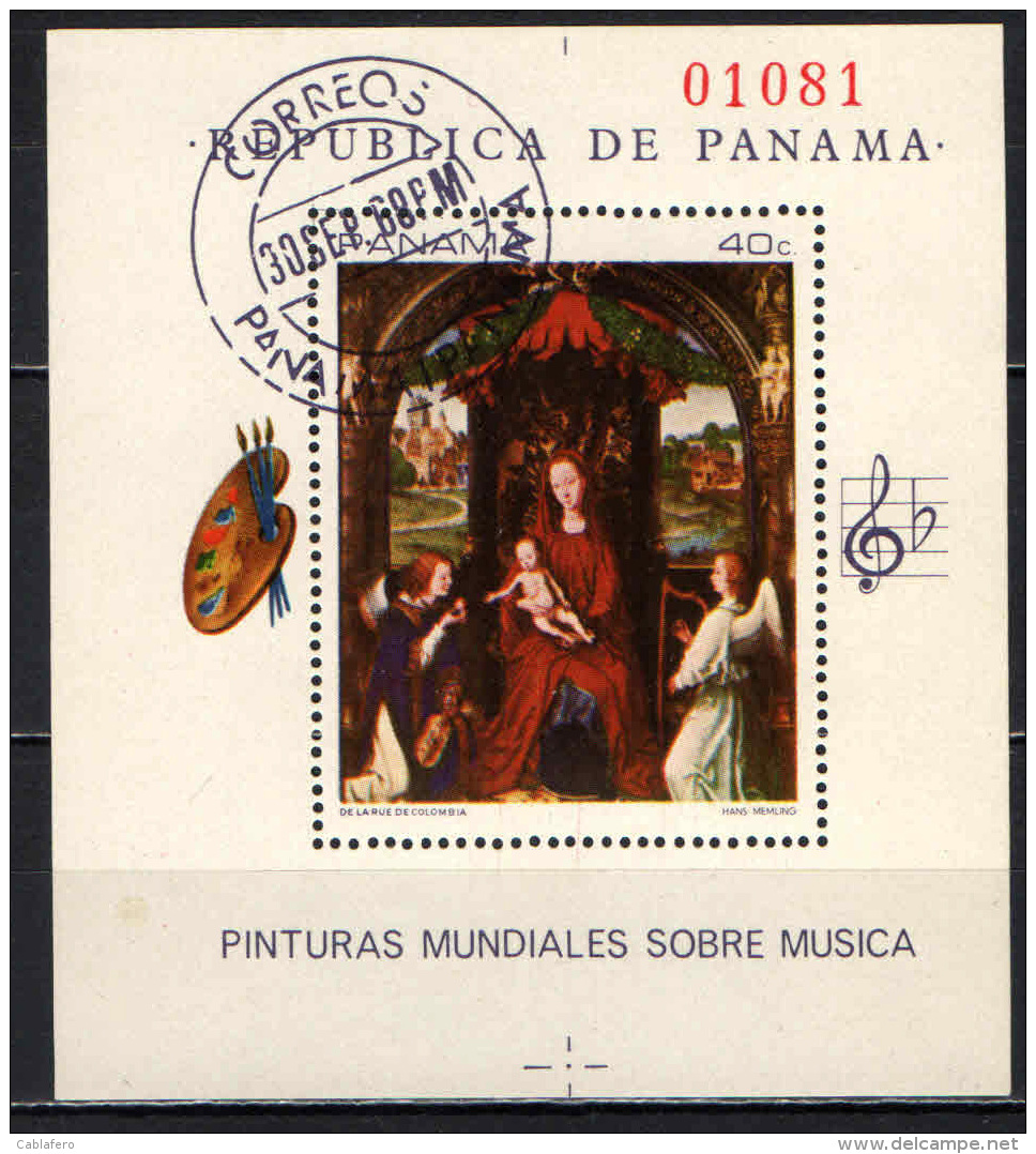 PANAMA - 1968 - DIPINTI CON STRUMENTI MUSICALI - PAINTINGS OF MUSICIANS, INSTRUMENTS - USATI - Panama