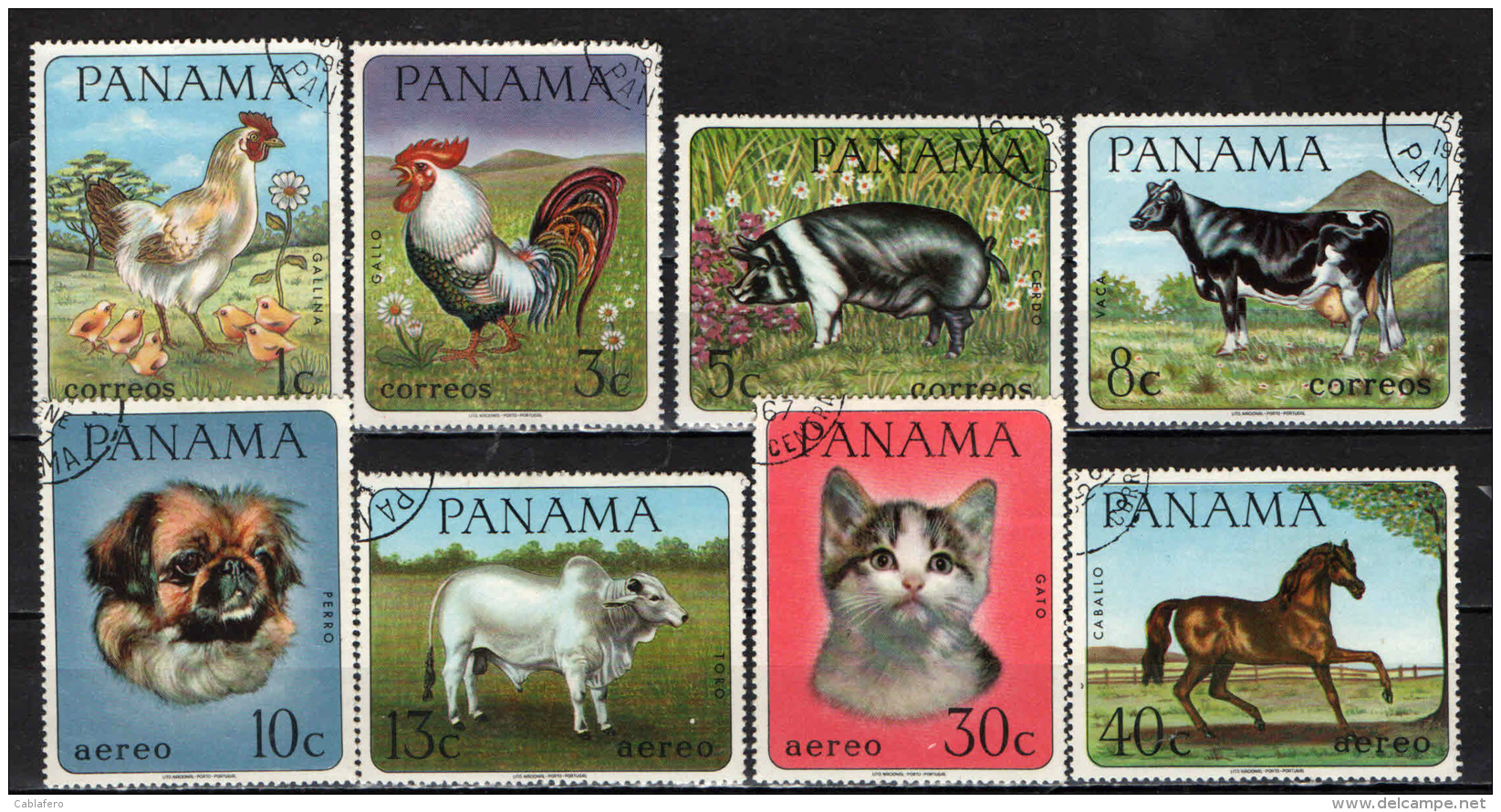 PANAMA - 1967 - SERIE ANIMALI DOMESTICI - USATI - Panama