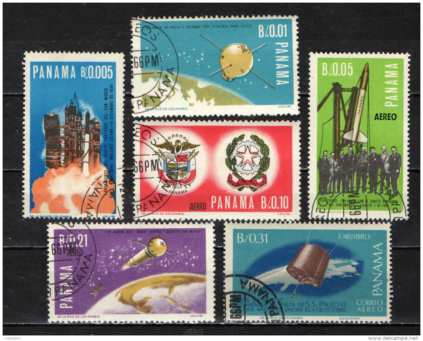 PANAMA - 1966 - CONTRIBUTO DELL'ITALIA ALLA RICERCA SPAZIALE - USATI - Panama