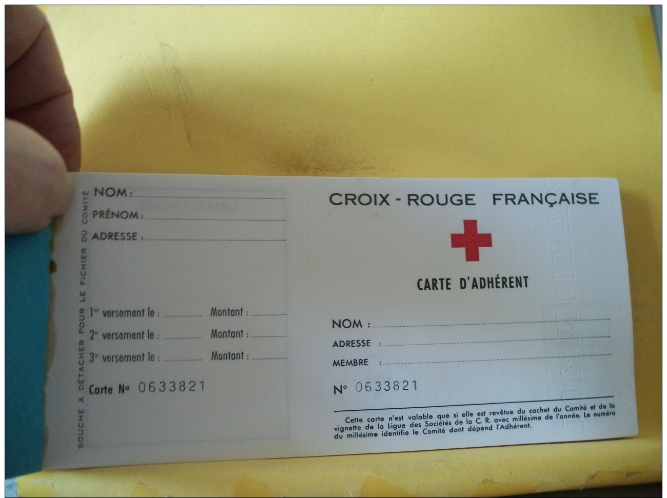 B19 3676 CPA - CROIX ROUGE FRANCAISE. CARNET D'ADHESION NUMEROTE COMPLET. ANNEE 1974 - Cruz Roja