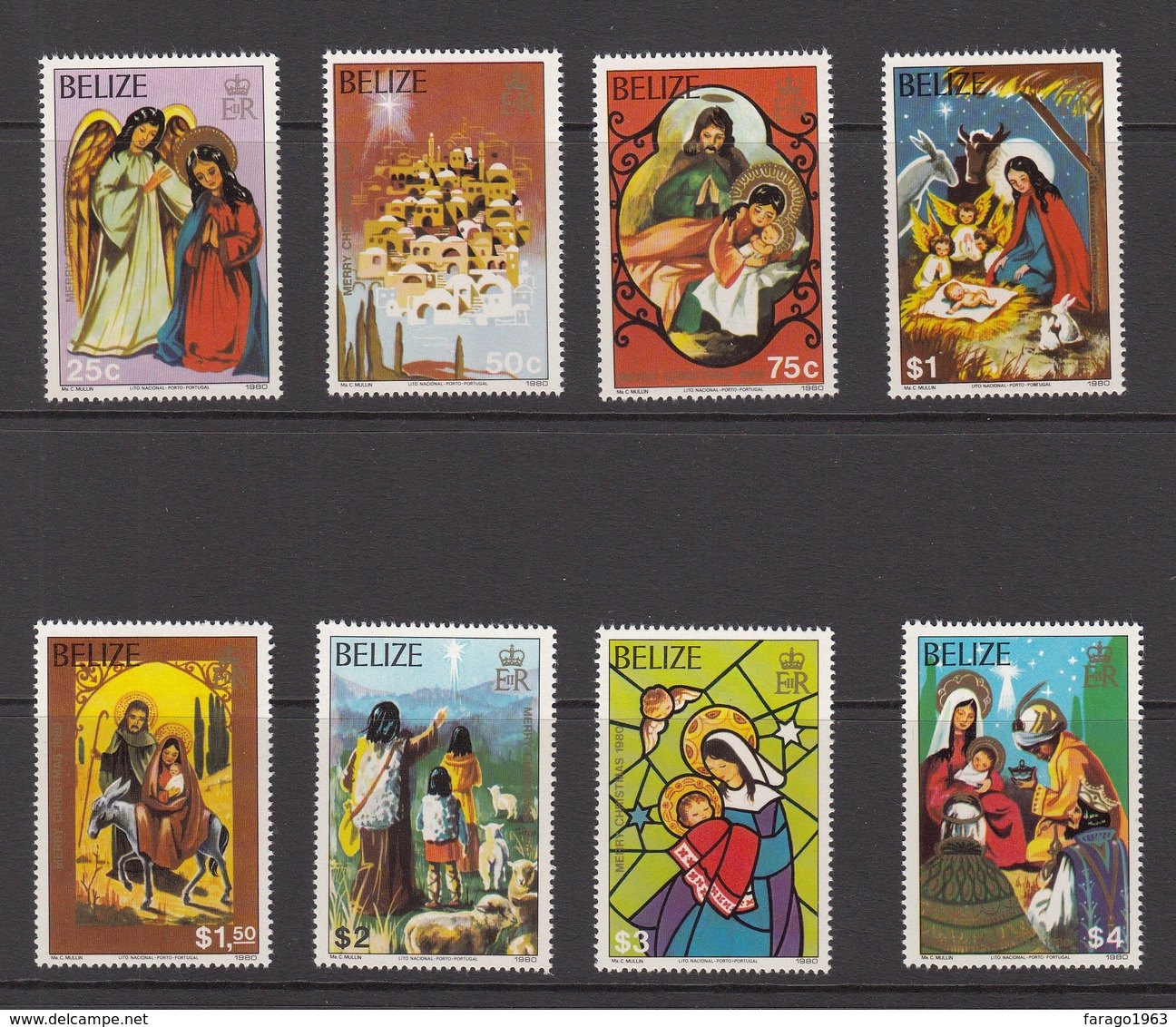 1980 Belize Christmas Noel  Complete Set Of 8 MNH - Belize (1973-...)