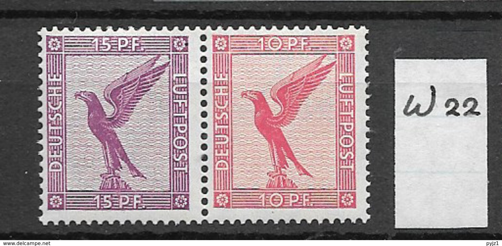 1930 MNH Germany, Airmail,  W22 - Booklets & Se-tenant