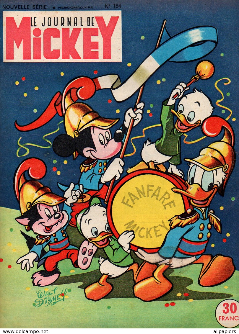 Journal De Mickey N°165 Nouvelle Série - Mickey à Travers Les Siècles - Bobby Et Nanette - Le Félin Géant De 1955 - Journal De Mickey