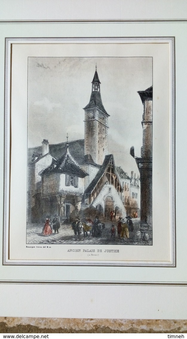 LITHOGRAPHIE COULEUR - NEVERS ANCIEN PALAIS DE JUSTICE Animé - Par ROUARGE FRERES - - Wasserfarben