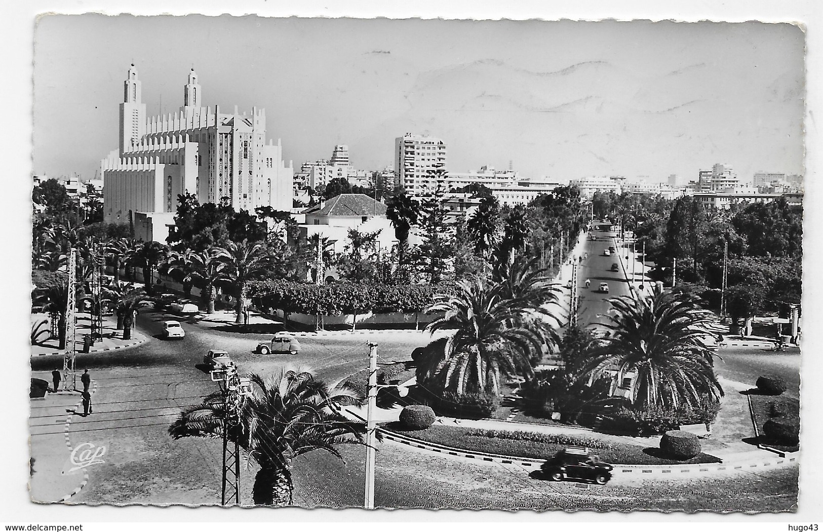 CASABLANCA EN 1957 - N° 291 - VUE GENERALE AVEC CITROEN 2CV - PLIS  - FORMAT CPA  VOYAGEE - Casablanca