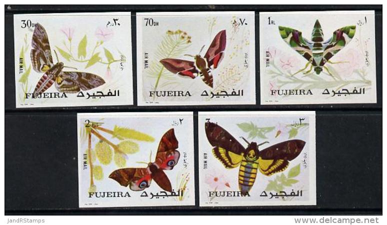 690 (insects) Fujeira 1972 Butterflies Imperf Set Of 5 Unmounted Mint, Mi 1326-30B* - Butterflies
