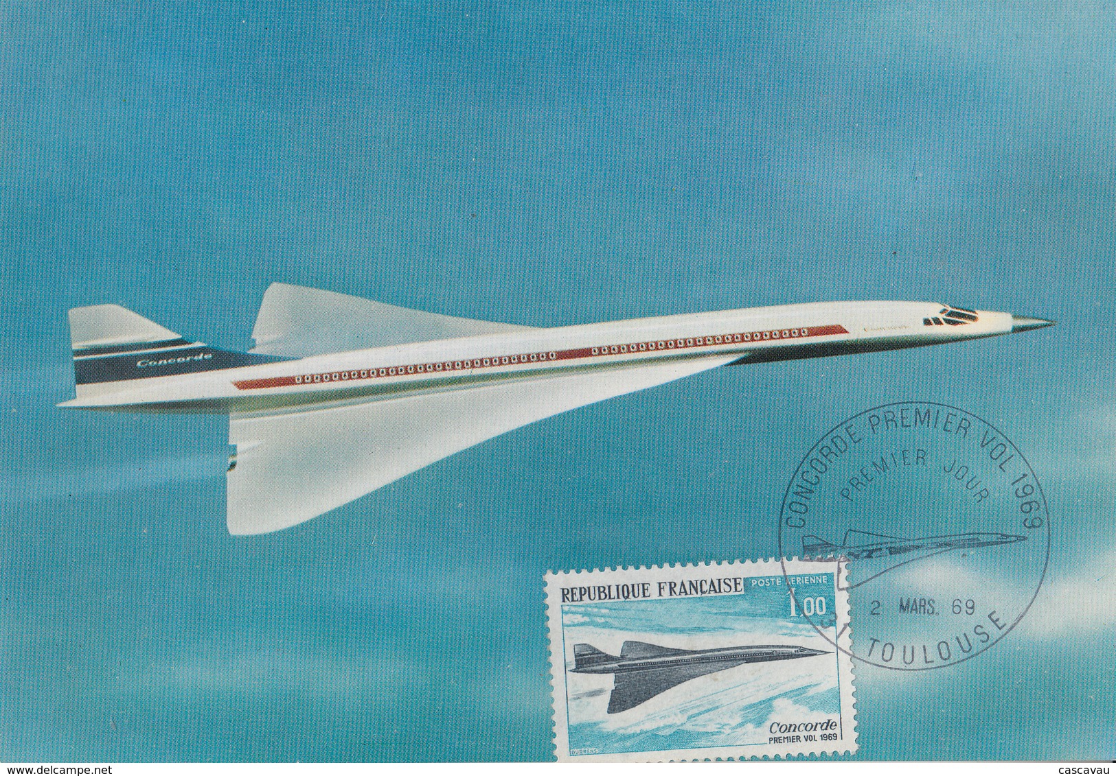 Carte  Maximum  1er  Jour  FRANCE   1er  Vol      Avion    CONCORDE     TOULOUSE   1969 - 1960-1969