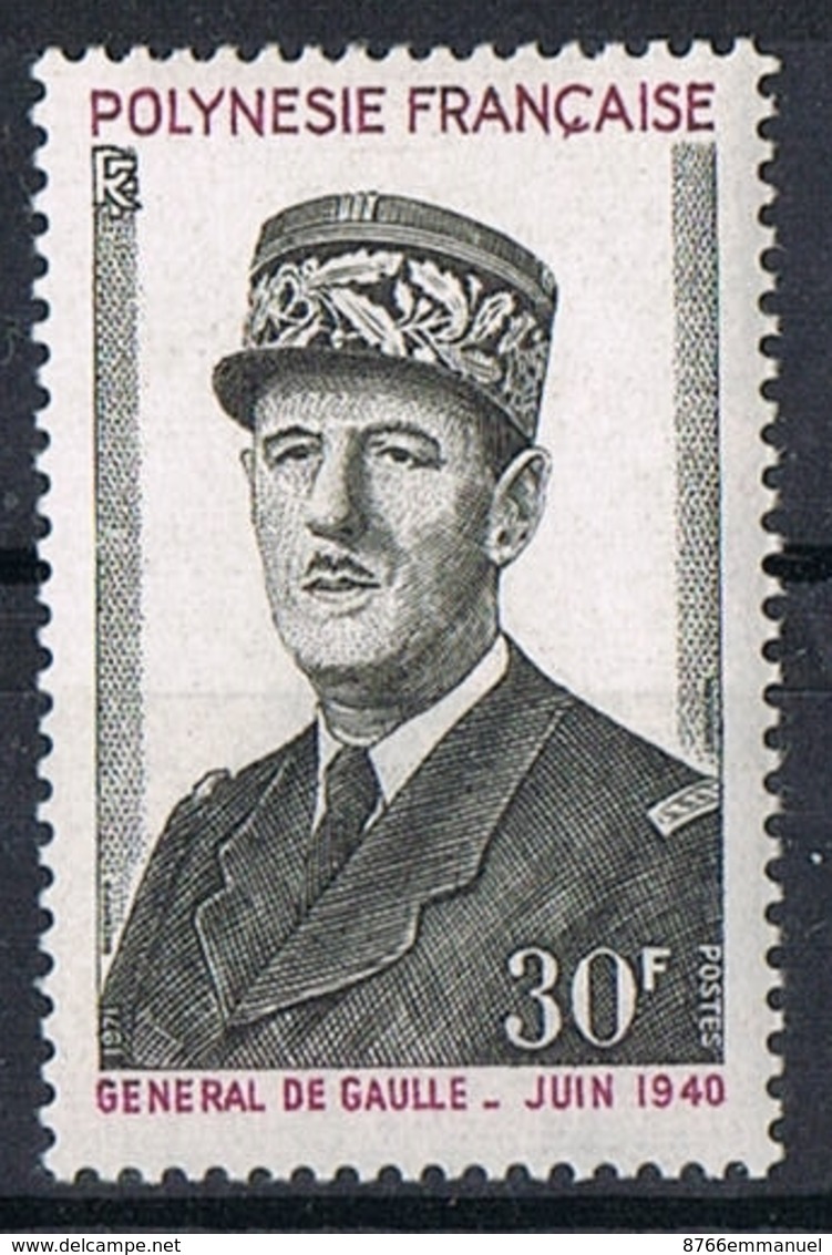 POLYNESIE N°89 N**  GENERAL DE GAULLE - Unused Stamps