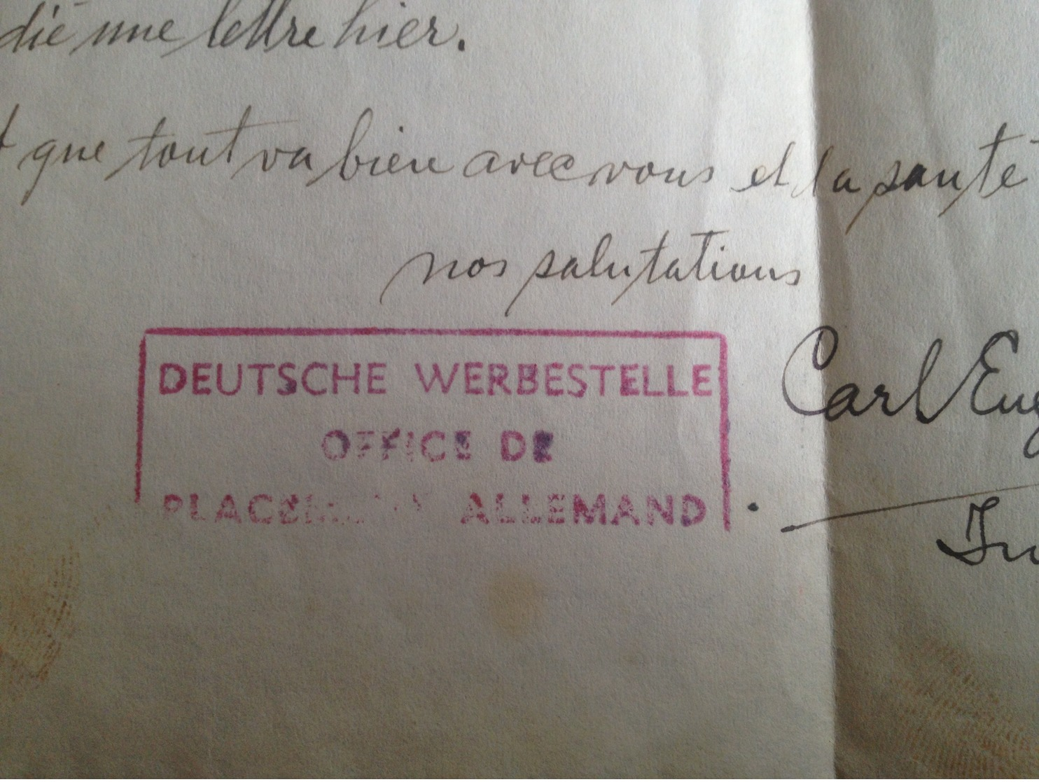 Enveloppe + Lettre 29/07/1943 Avec Tampon "office De Placement Allemand" - Guerre 1939-45