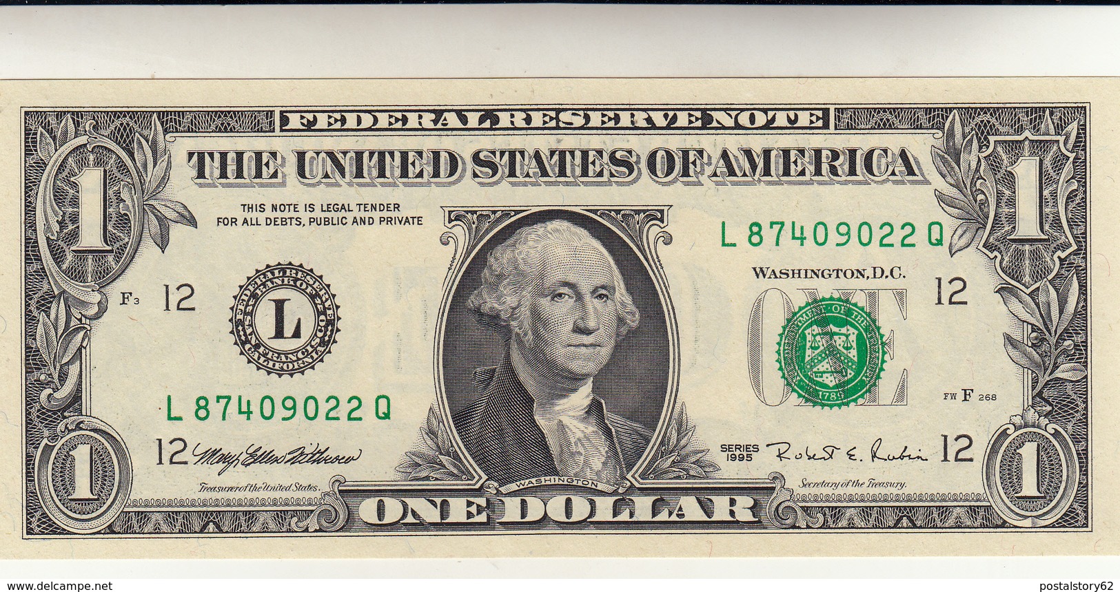 Federal Reserve Note, One Dollar 1995 - Bilglietti Della Riserva Federale (1928-...)