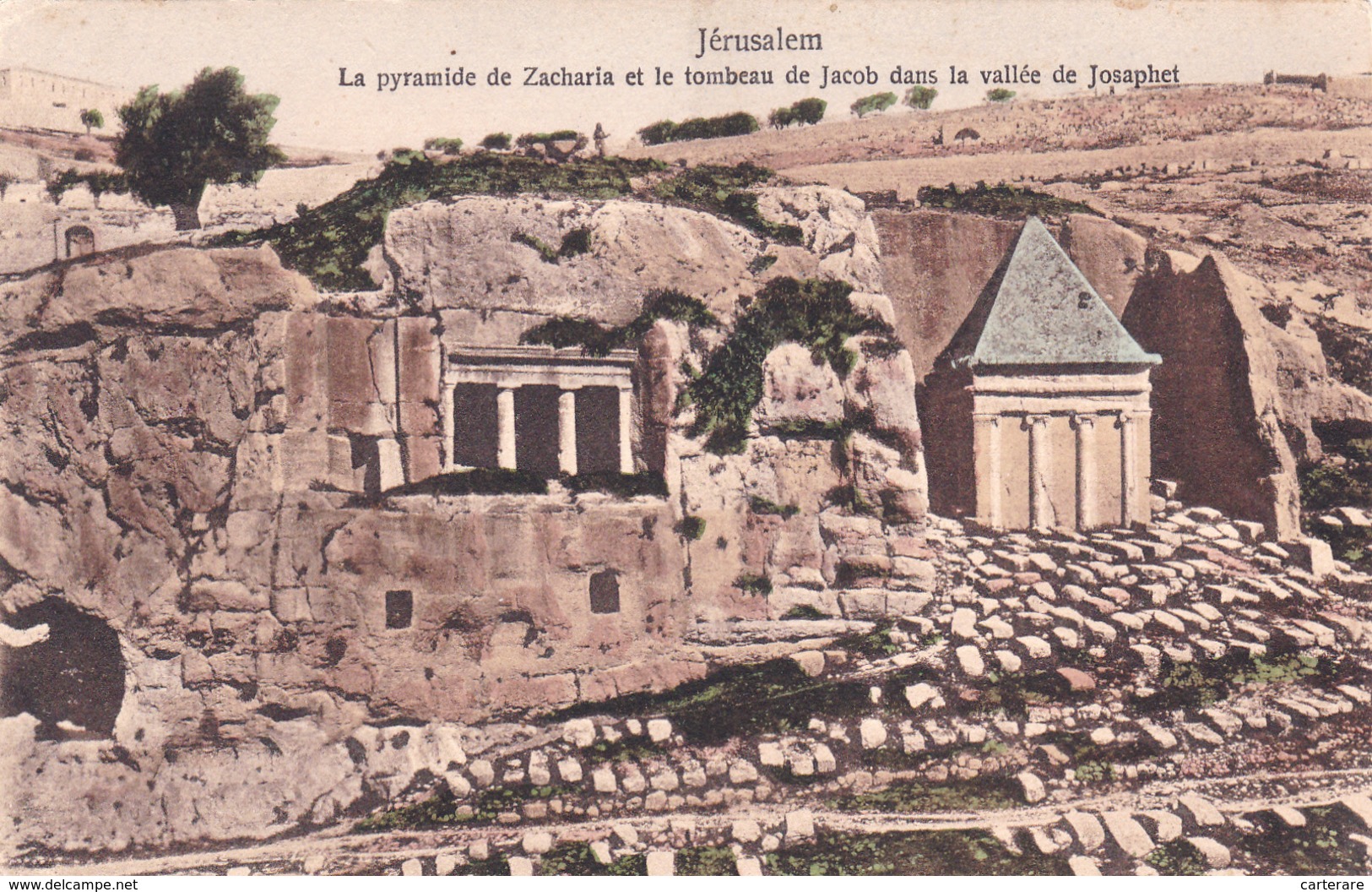 Cpa,jérusalem,la Pyramide De Zacharia,  Tombeau De Jacob Dans La Vallée De Josaphet,histoire Du Monde Et Du Peuple Juif - Jewish