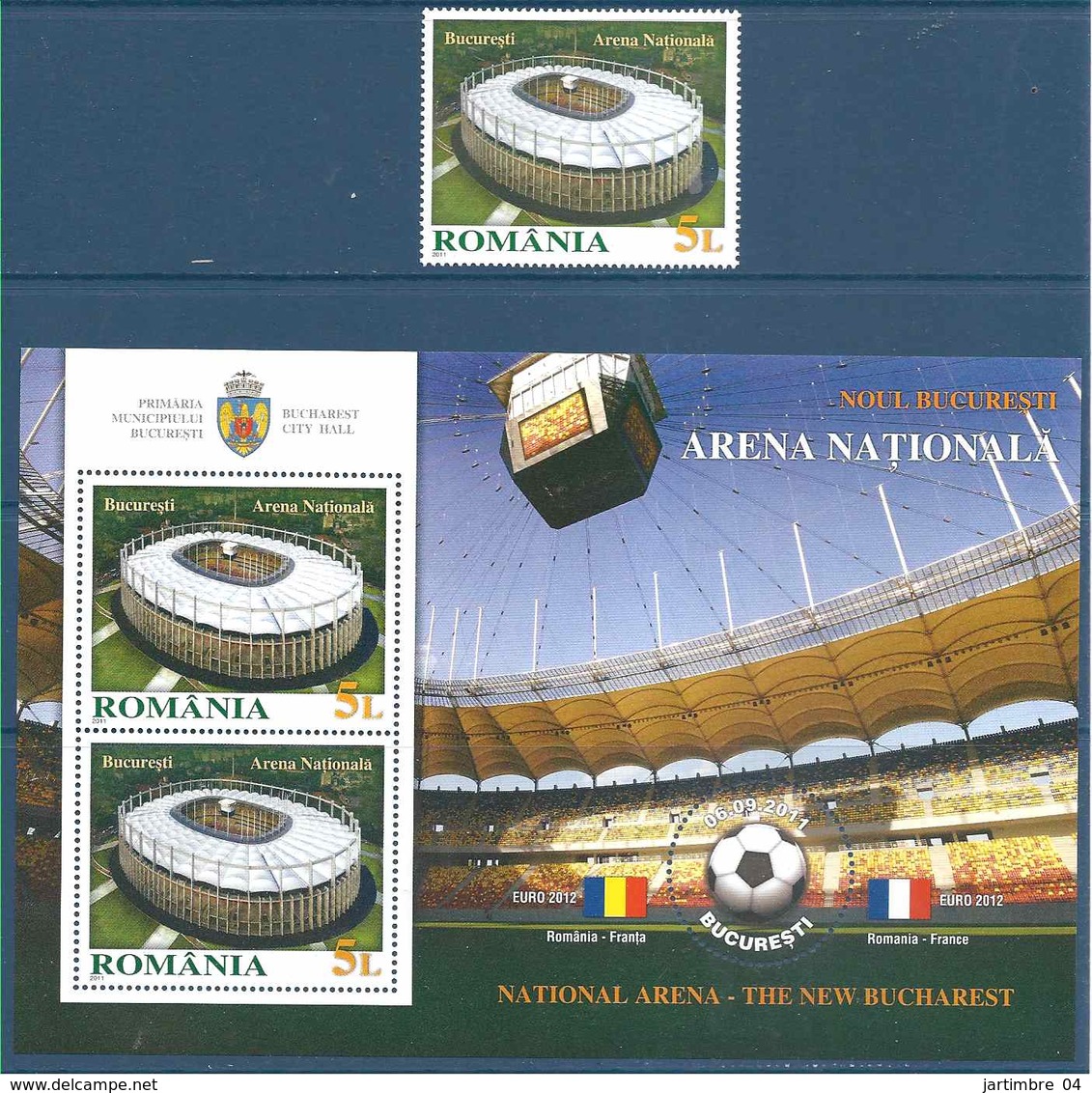 2011 ROUMANIE 5541+ BF 414** Football, Stade Arena Bucarest - Neufs