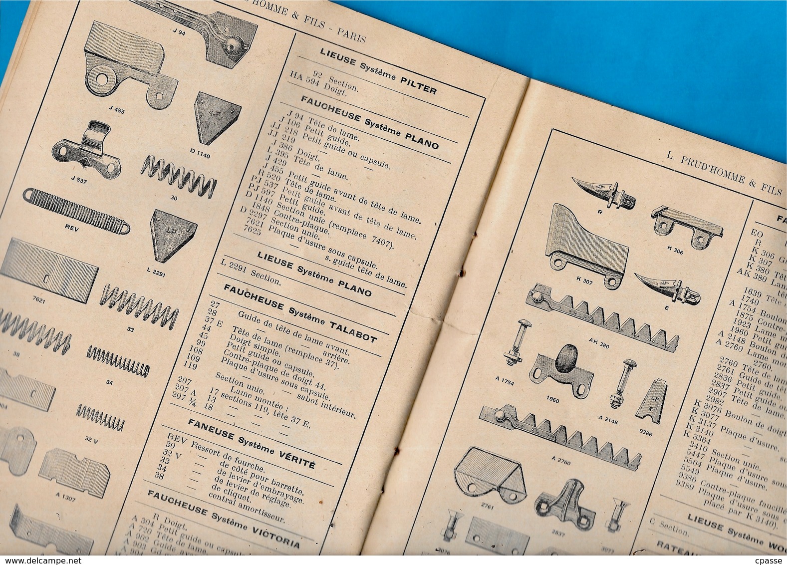 En L'état AGRICULTURE 1931 - Fournitures Pour Réparation Machines Agricoles L. PRUD'HOMME & FILS 75010 Paris - Other Plans