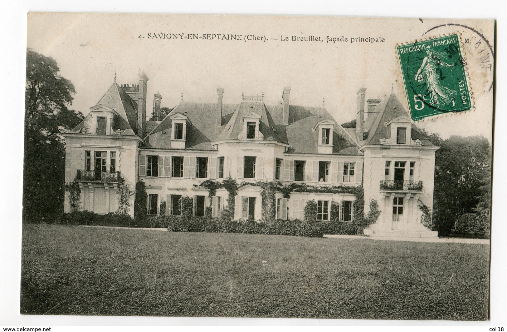 CPA 18 SAVIGNY EN SEPTAINE  Breuillet ( Chateau) à Georges Millet D' Asnieres/Bourges - Autres & Non Classés