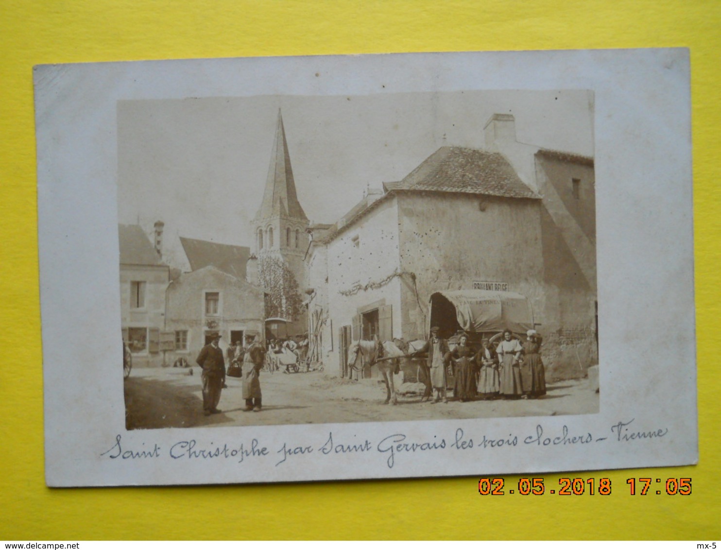 Saint Christophe Par Saint Gervais Les Trois Clochers ,belle Cpa Photo Attelage - Autres & Non Classés