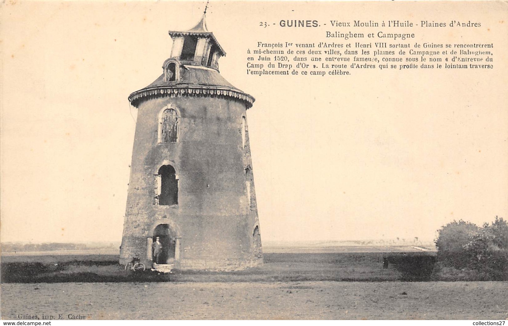 62-GUINES- VIEUX MOULIN A L'HUILE , PLAINES D'ANDRES , BALINGHEM ET CAMPAGNE - Guines