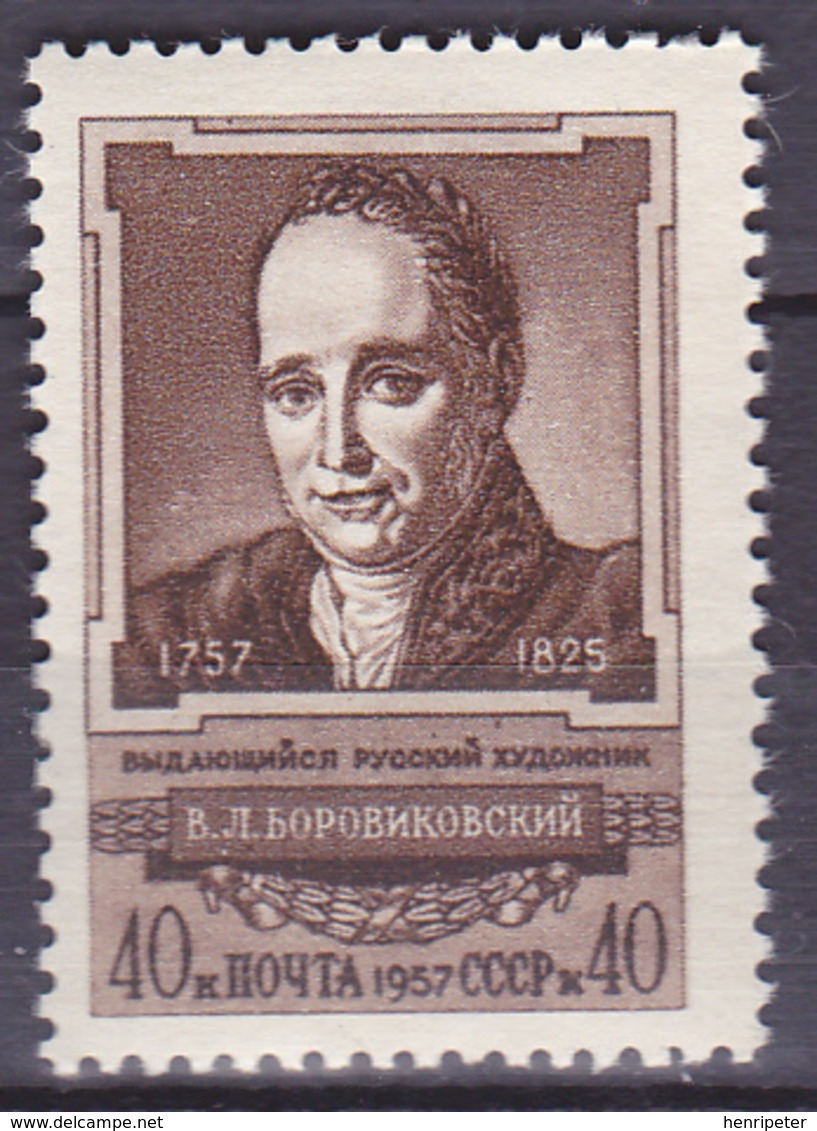 Timbre-poste Gommé Neuf** - Birth Bicentenary Of V.L.Borovikovsky - N° 2006 (Yvert Et Tellier) - URSS 1957 - Ongebruikt