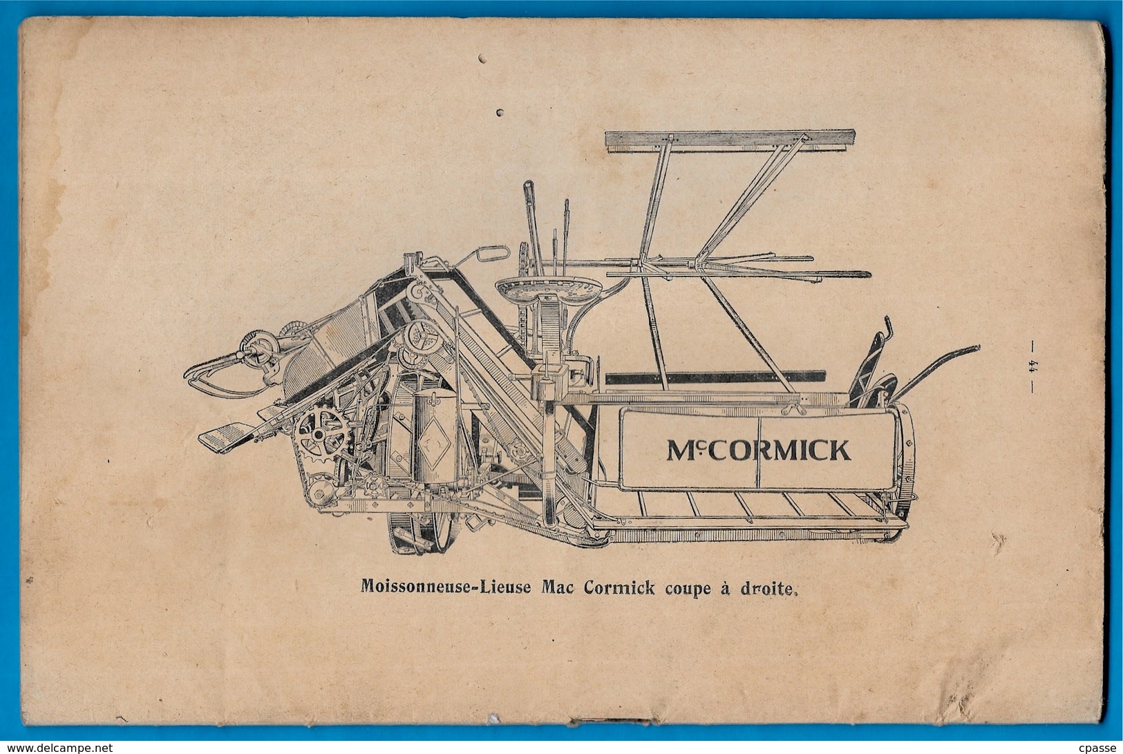 En l'état AGRICULTURE Moissonneuse-Lieuse McCORMICK Pièces de rechanges R. WALLUT 75019 Paris Mac Mc Cormick Matériel