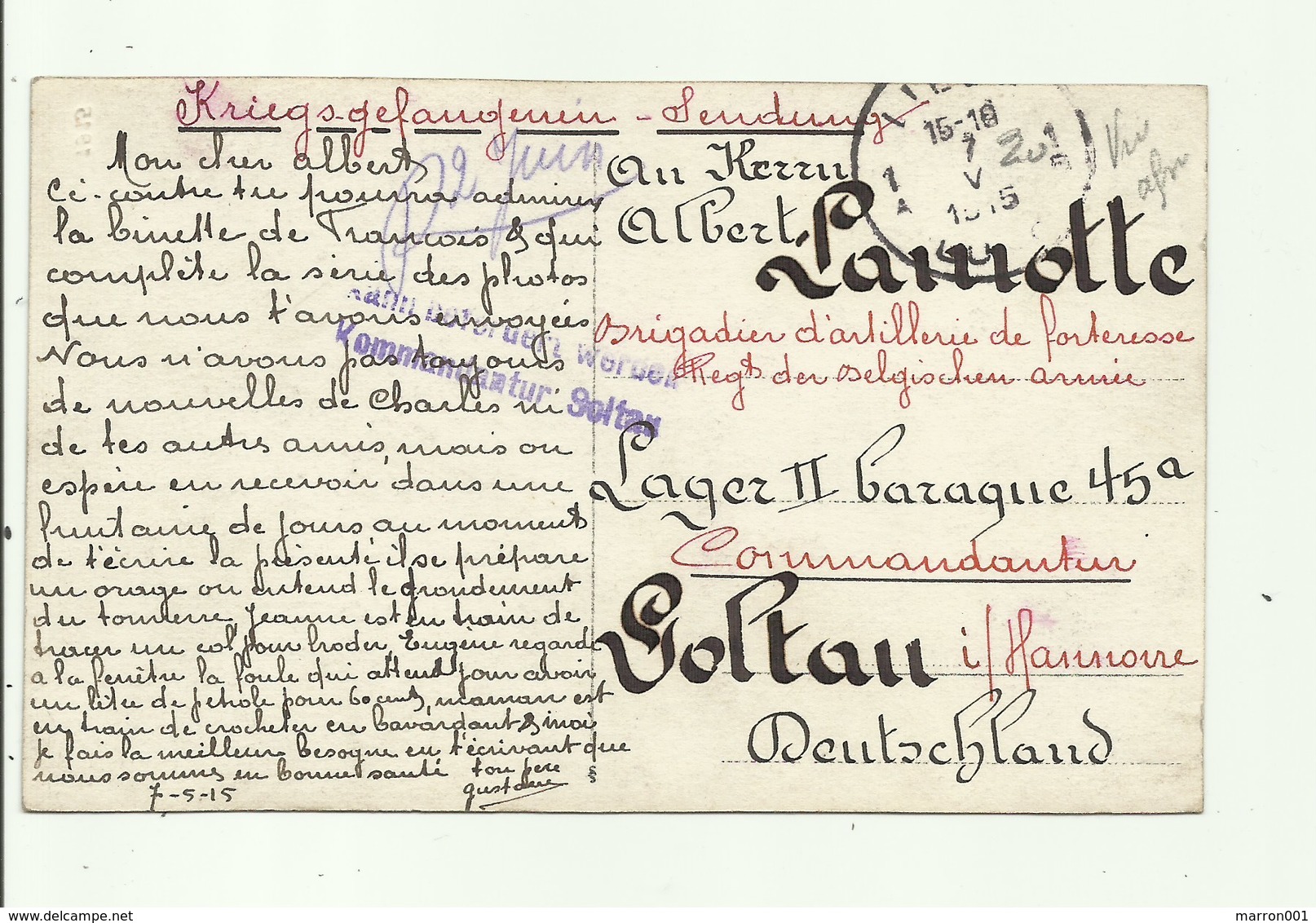 Soltau - Krijgsgevangenkamp , Oorlog 1914-18 Fotokaart - Soltau