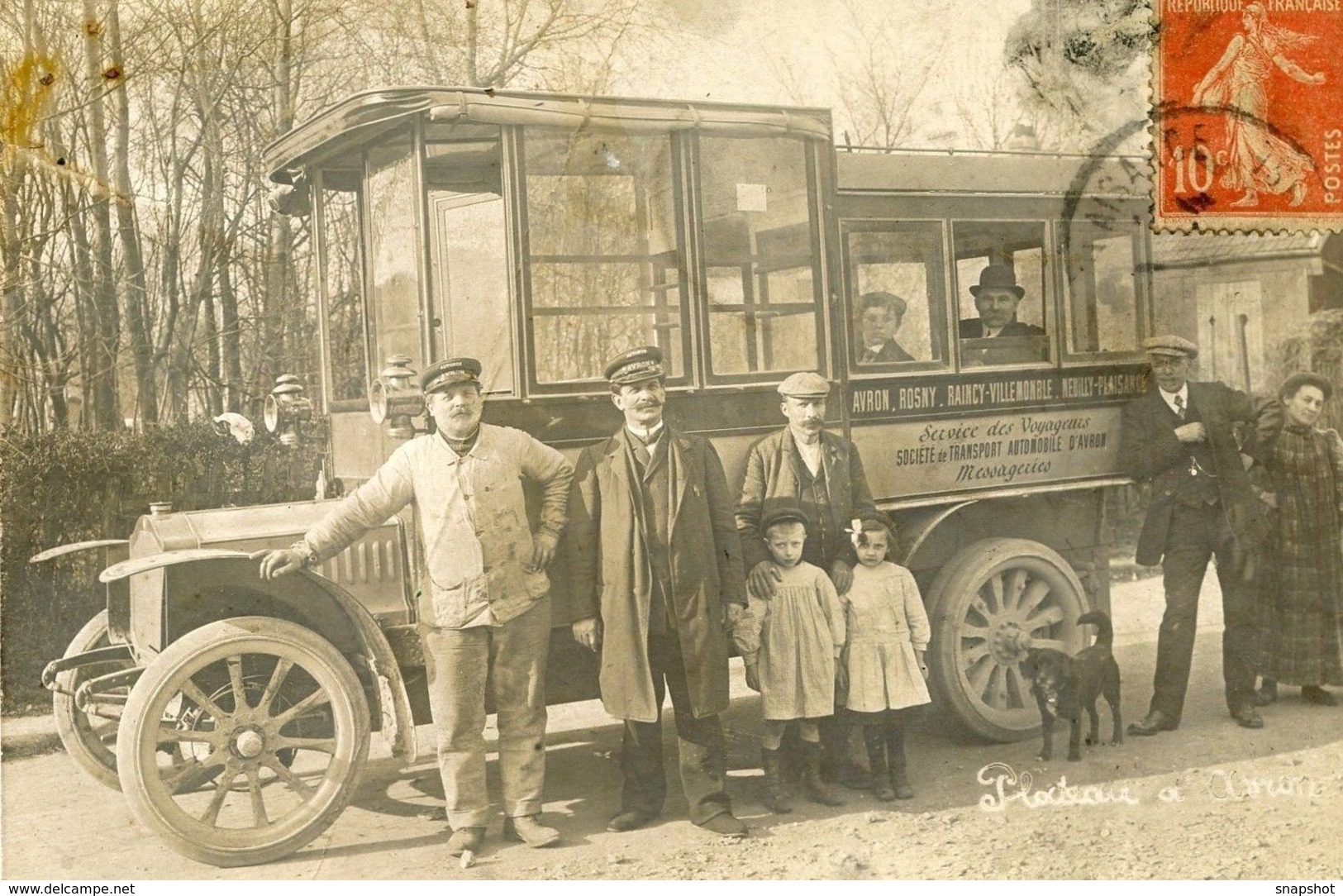 Cpa Carte Photo Autobus Du Plateau D'Avron (93) Neuilly Plaisance, Le Raincy, Rosny Sous Bois (état) - Autres & Non Classés