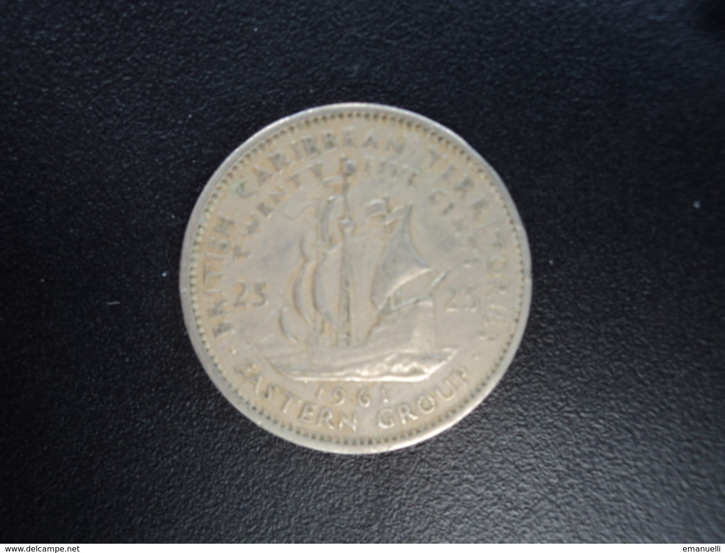 CARAÏBES ORIENTALES : 25 CENTS  1961  KM 6   TTB - Territoires Britanniques Des Caraïbes