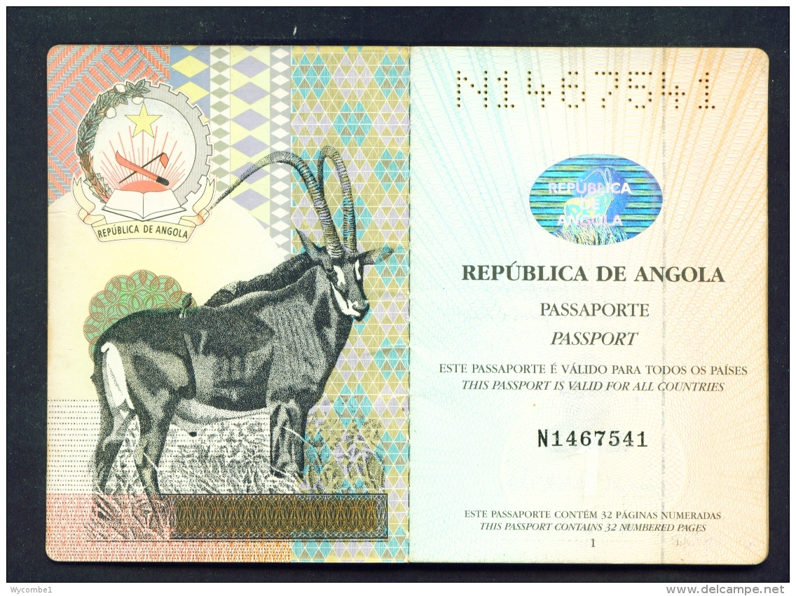 ANGOLA  -  Complete Expired Passport As Scans (Cover A Little Worn) All Used Pages Scanned - Historical Documents