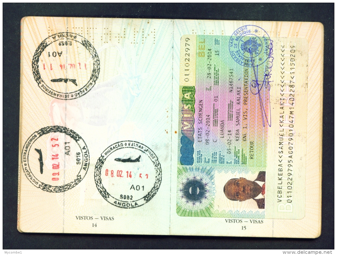 ANGOLA  -  Complete Expired Passport As Scans (Cover A Little Worn) All Used Pages Scanned - Historical Documents