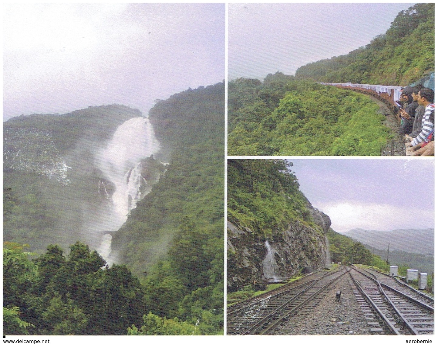 Western Ghats (Indien) - 3-Bild-Karte Mit Eisenbahn - Kunstbauten