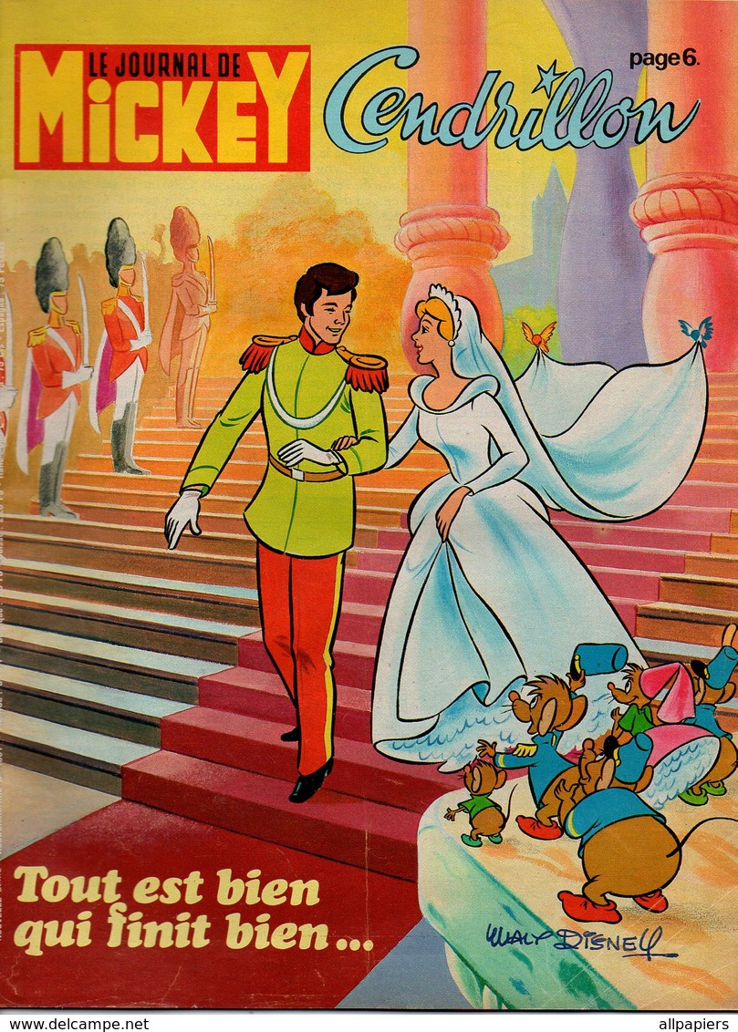 Journal De Mickey N°1381 Cendrillon - Le Masque D'acier - Guy L'éclair - Dingo Aime Le Fleurs - Hagar Dunor De 1978 - Journal De Mickey