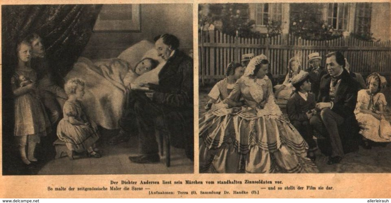 Der Dichter Andersen Liest Sein Märchen Vom Standhaften Zinnsoldaten Vor (Gemälde+Film) /Druck Aus Zeitschrift /1916 - Packages