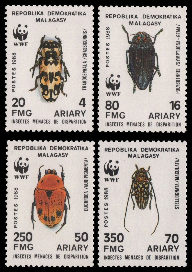 Madagaskar 1988 - Mi-Nr. 1157-1160 ** - MNH - Insekten / Insects - Madagascar (1960-...)