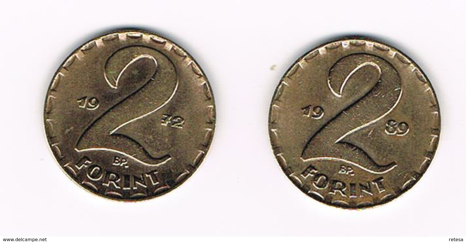 HONGARIJE  2 X 2 FORINT  1972/1989 - Hongrie