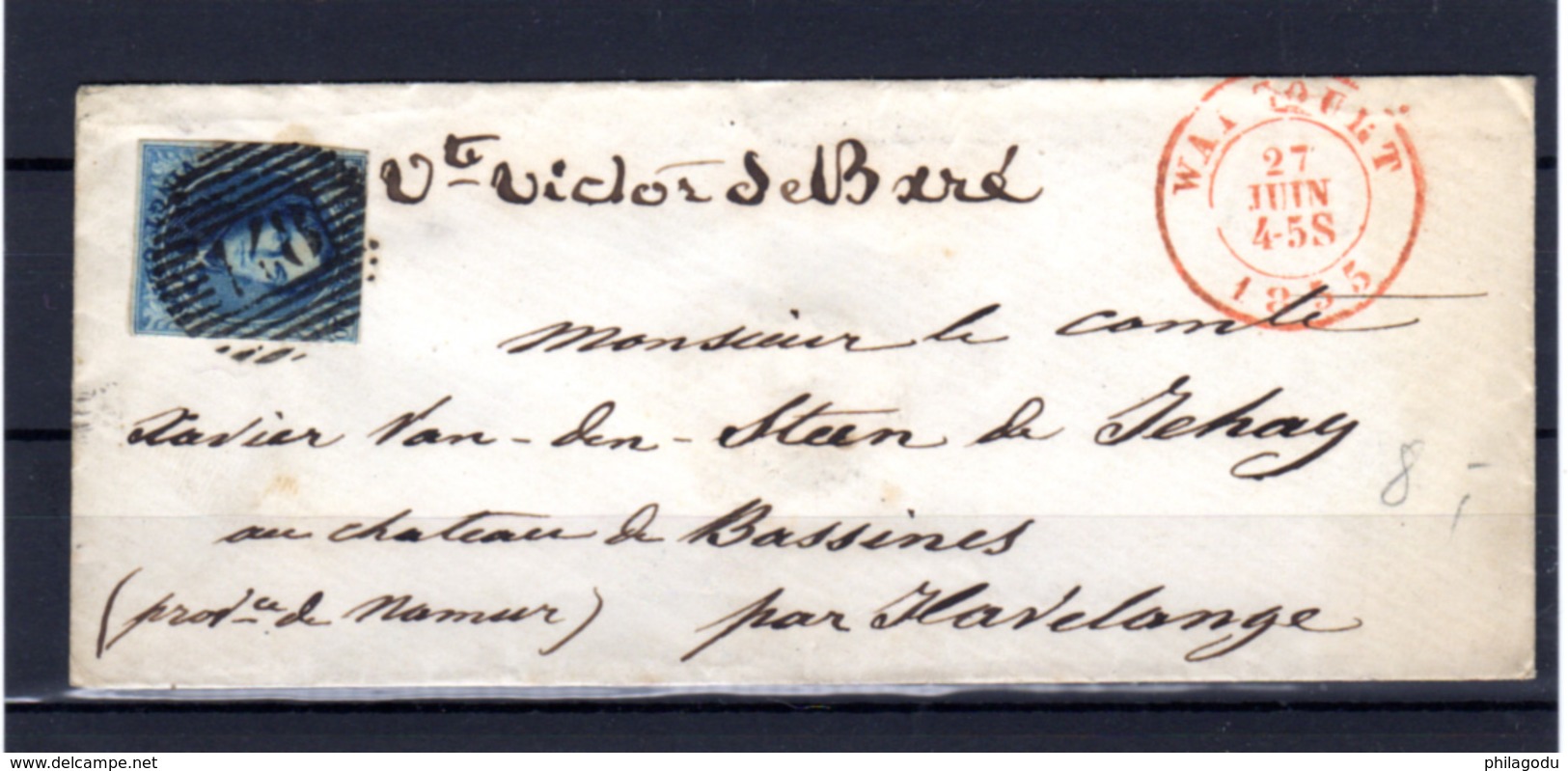 1855    Léopold Ier Sur Lettre,  7 Ob, Cote 17,50,€ - 1851-1857 Médaillons (6/8)