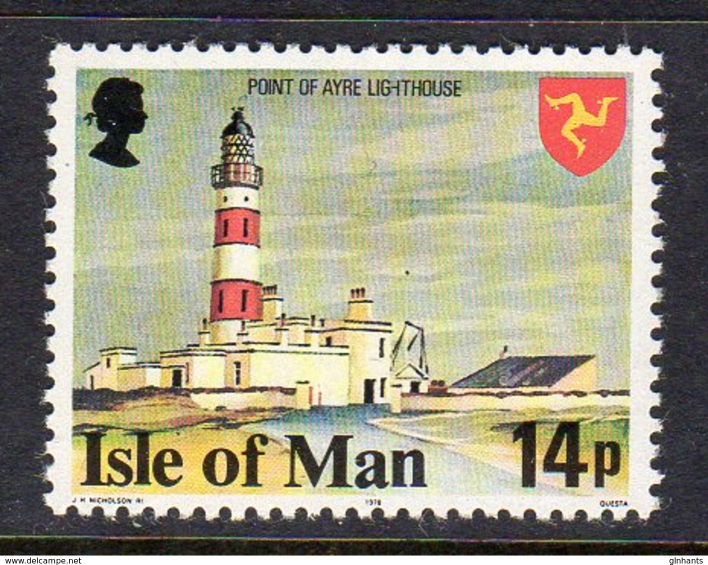 GB ISLE OF MAN IOM - 1978 AYRE LIGHTHOUSE 14p DEFINITIVE STAMP FINE MNH ** SG 121 - Isle Of Man