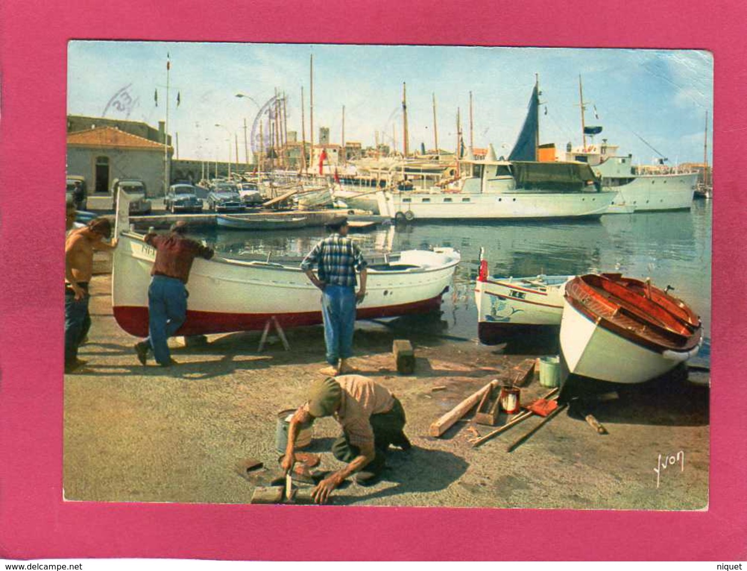 06 Alpes Maritimes, Antibes, Le Port, Animée, Yatch, Bateau De Pêche, 1963,  (Yvon) - Autres & Non Classés