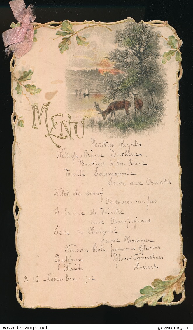 MENU  1902 - 16 X 9.5 CM - Menus