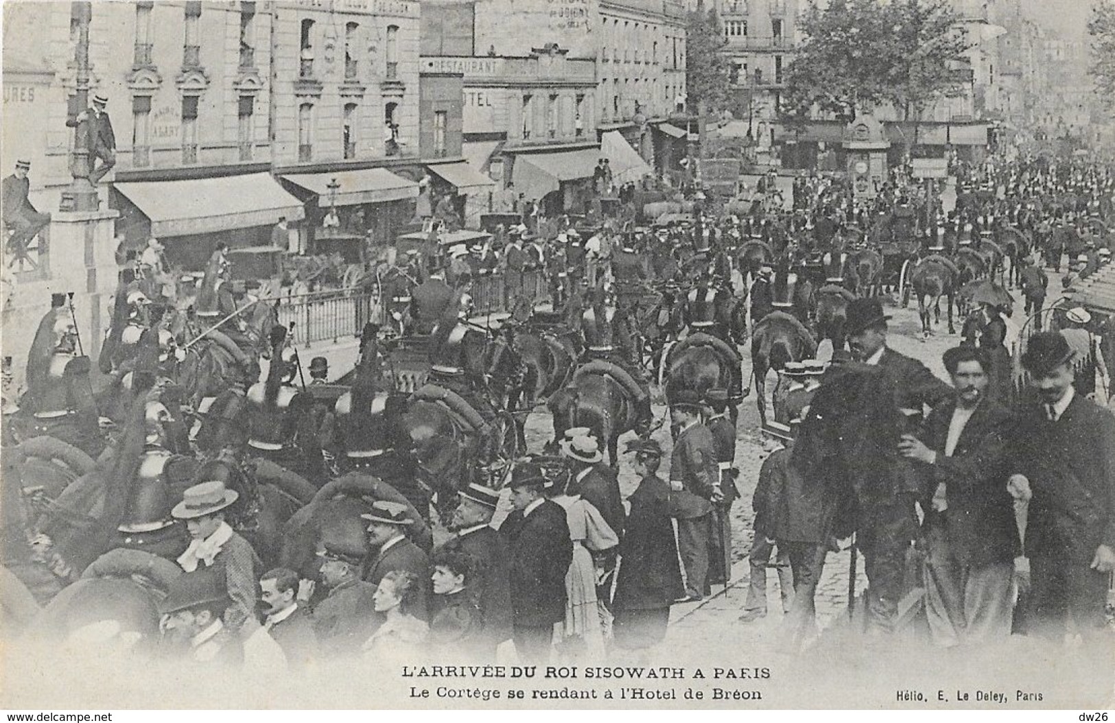 1906, L'Arrivée Du Roi Du Cambodge Sisowath à Paris - Le Cortège Se Rendant à L'Hôtel De Bréon - Carte Non Circulée - Events