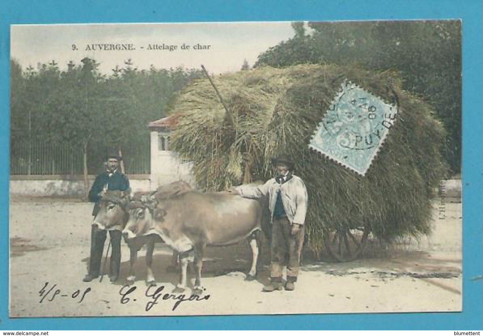 CPA 9 - Attelage De Char EN AUVERGNE - Autres & Non Classés