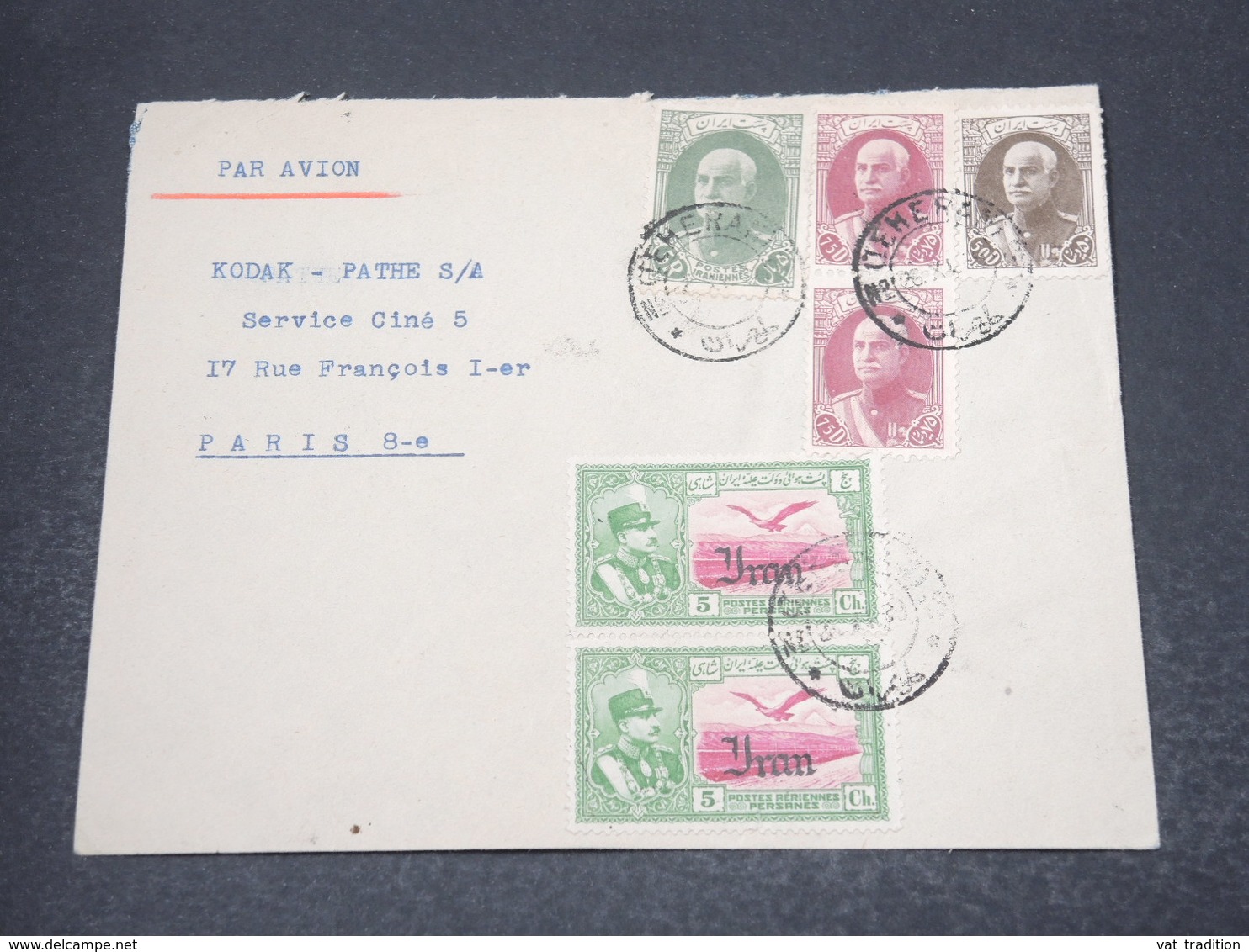 IRAN - Enveloppe De Téhéran Pour Paris En 1939 , Affranchissement Plaisant - L 16936 - Iran