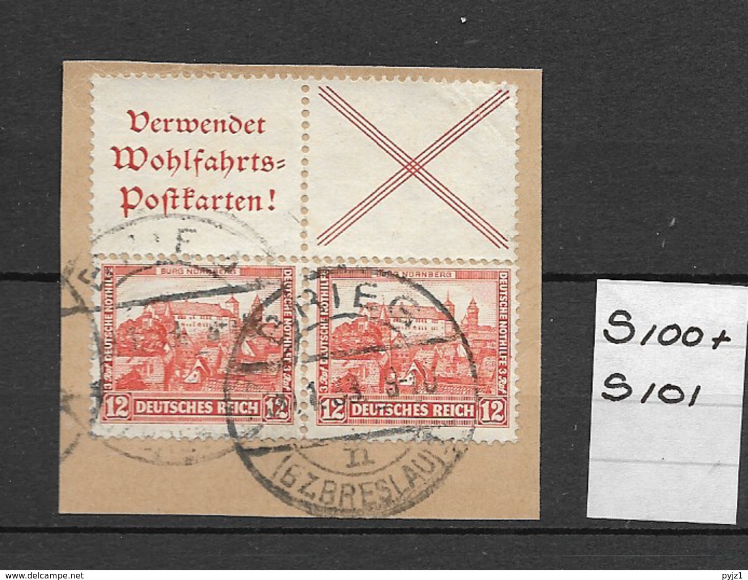 1932 USED Germany, Nothilfe, S100 + S101 - Se-Tenant