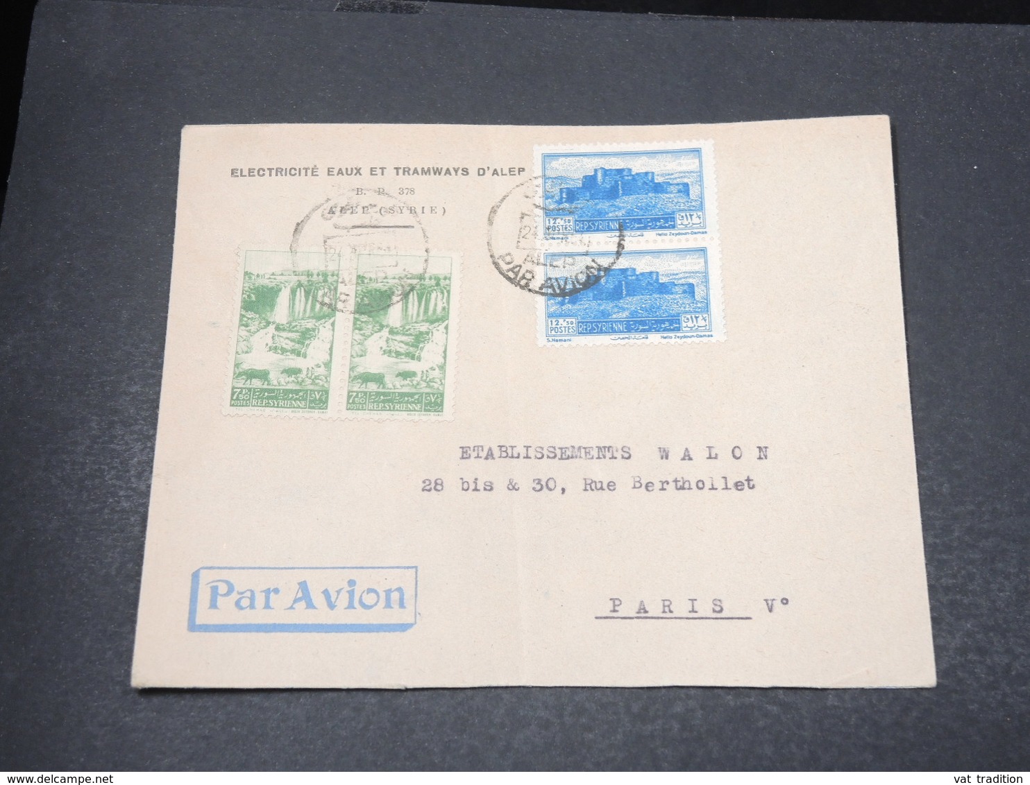 SYRIE - Enveloppe Commerciale De Alep Pour Paris En 1954 - L 16960 - Syrien