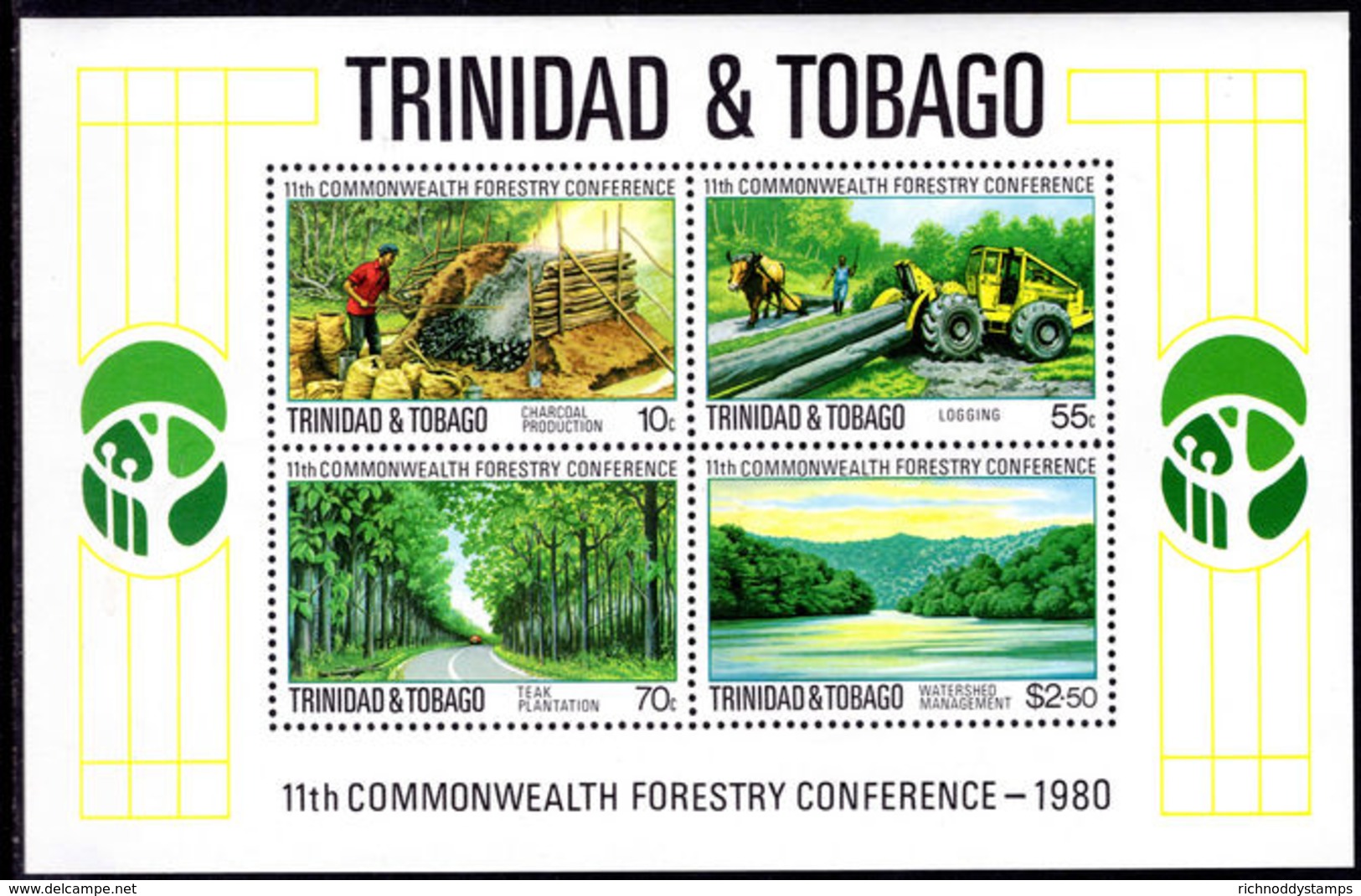 Trinidad & Tobago 1980 Forestry Souvenir Sheet Unmounted Mint. - Trinidad & Tobago (1962-...)