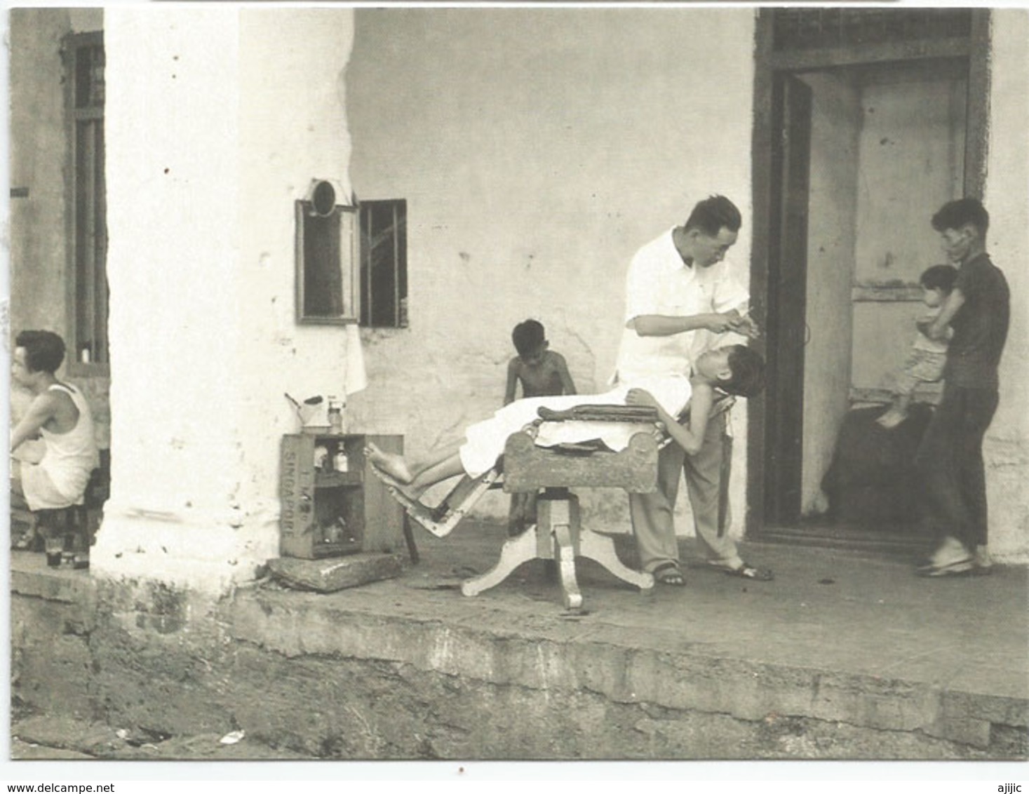 SINGAPOUR.(Barber Hard At Work Along Singapore Street,year 1955) Entier Postal, Addressed To Andorra - Other & Unclassified