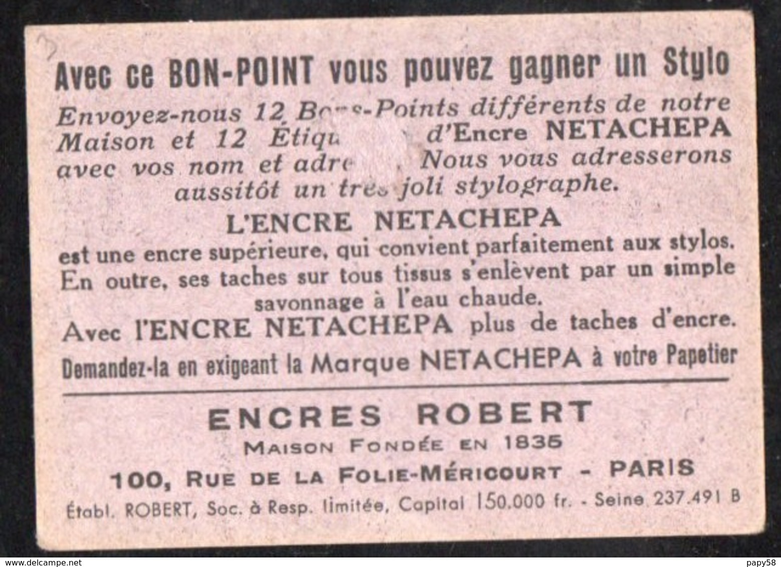 Vieux Papiers > Non Classés Bon Point Encres Robert Equitation - Non Classés